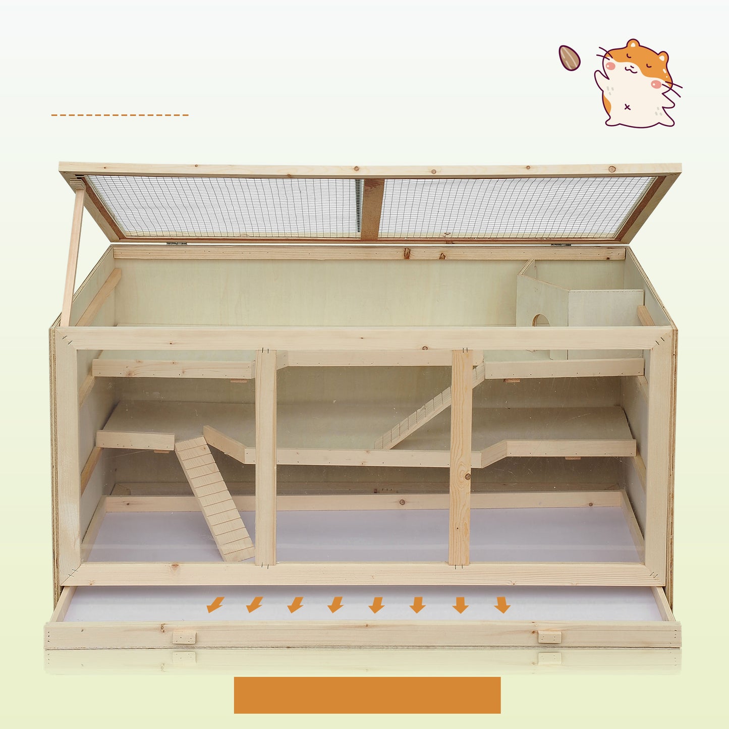 Wooden Hamster Cage Rats Mice Rodent Small Animals Hutch Exercise Play House