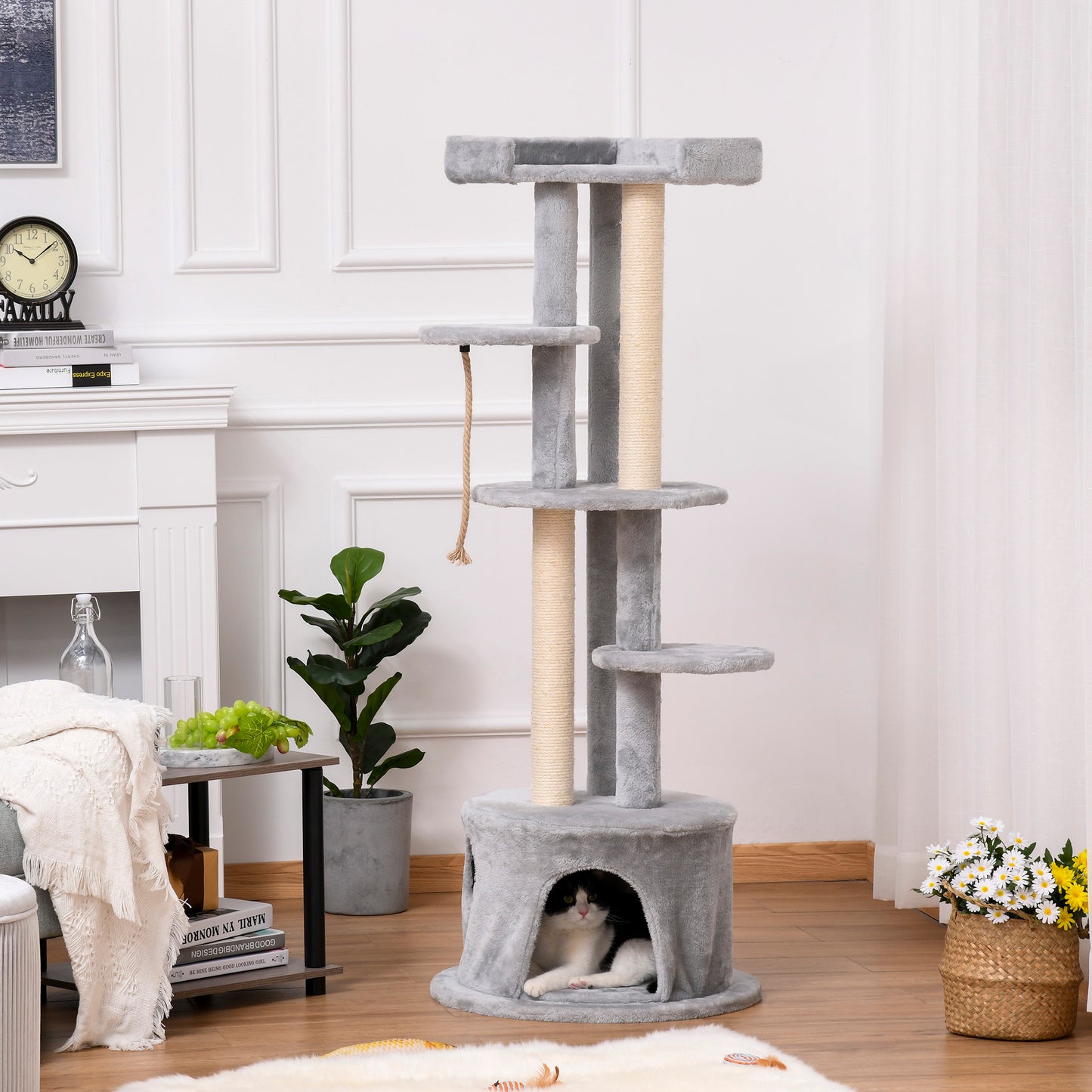 Cat Tree Multi-level Kitten Tower w/ Scratching Post Condo Plush Perches