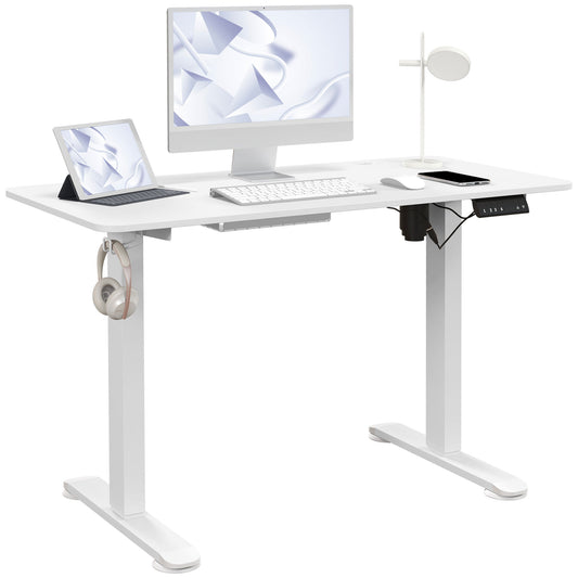 Vinsetto Adjustable Desk, Electric Standing Desk for Home Office, White