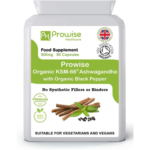 KSM-66 Ashwagandha with Organic Black Pepper 500mg 90 Capsules