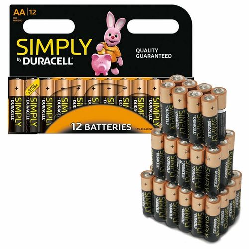 Duracell Simply AA Non Rechargeable Batteries, 12 Pack