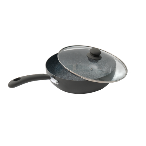 Durastone Grey 28cm Wok with lid