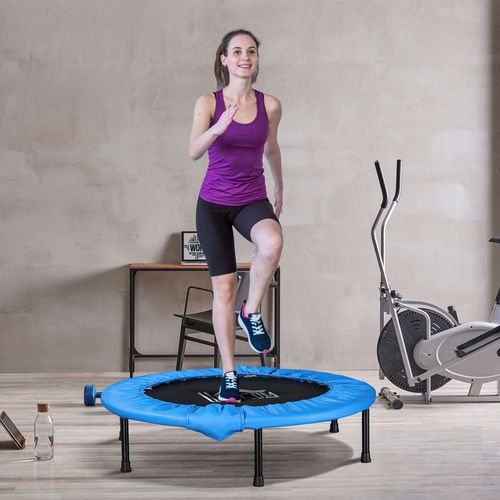 Foldable Mini Fitness Trampoline Exercise Rebounder Jumper, Blue HOMCOM