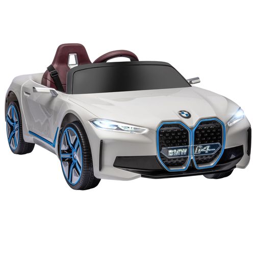 BMW i4 Licensed 12V Kids Electric Ride-On w/ Portable Battery - White