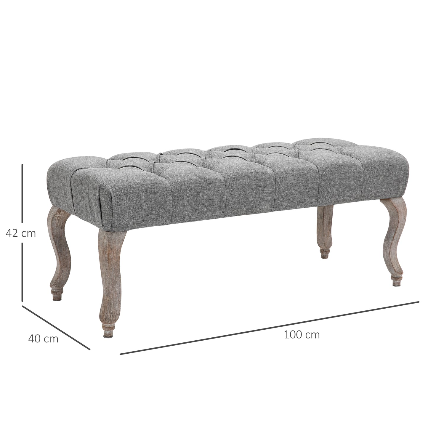 Tufted Upholstered Accent Bench Window Seat Ottoman Bed End Stool