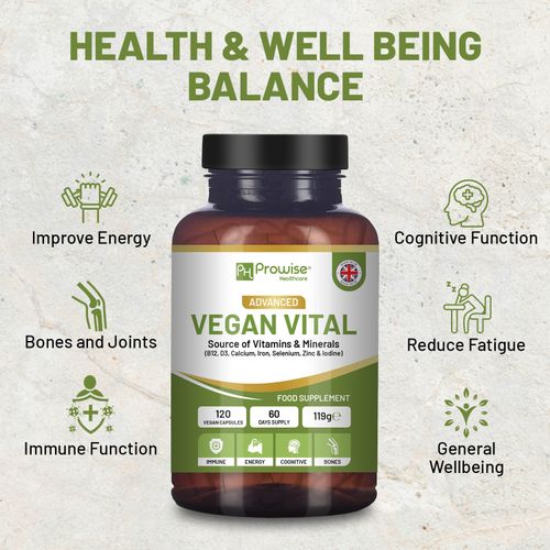 Vegan Vital Multivitamins and Minerals | 120 Vegan Multivitamin Capsule  by Prowise Healthcare