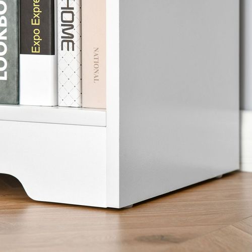 Simple Modern 4-Compartment Low Bookcase w/ Shelves Cube Display Office