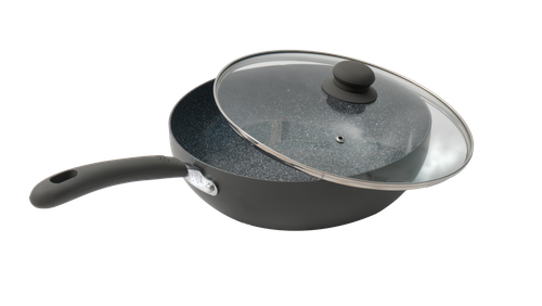 Durastone Grey 28cm Wok with lid