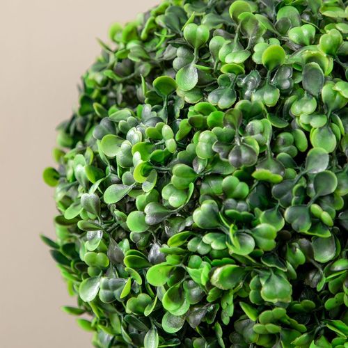 HOMCOM Set of 2 Potted Artificial Plants Boxwood Ball Trees Outdoor, 60cm