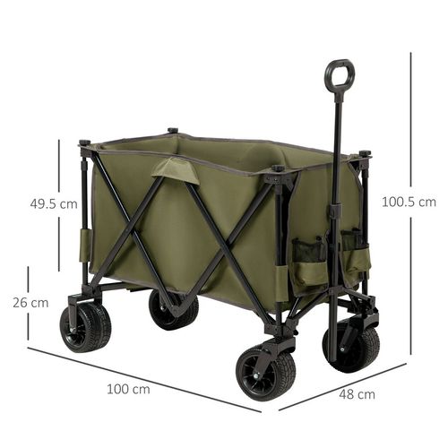 Folding Garden Trolley Collapsible Camping Trolley Steel Frame Oxford Fabric