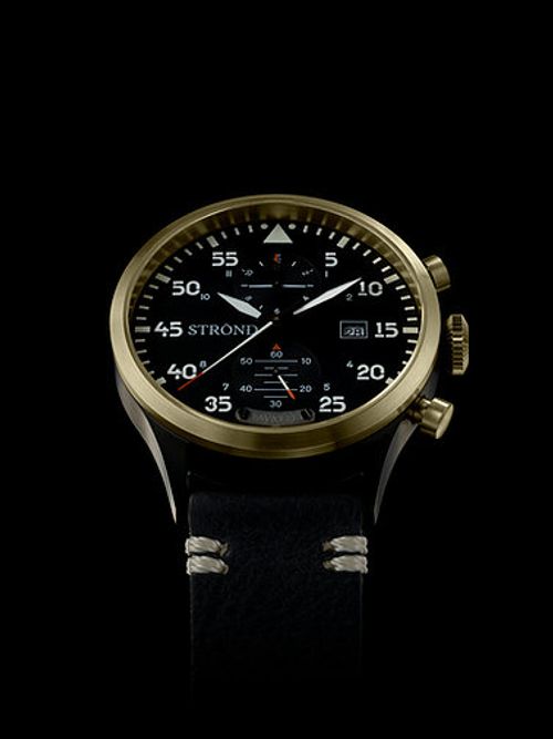 Strond DC-3 MKll aviation Swiss movement black & bronze