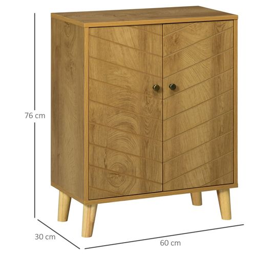 Storage Cabinet for Living Room Sideboard with Chevron Doors Natural