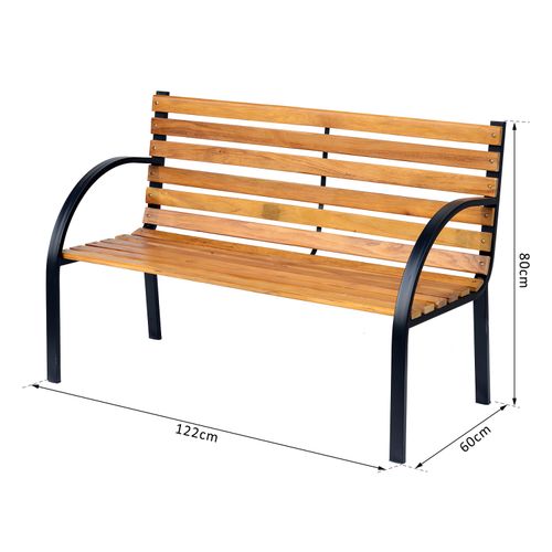 Garden Bench, 122Lx60Wx80H cm-Steel/Wood