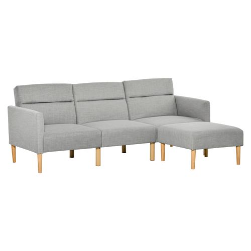 Upholstered Sofa bed Reversible Sectional Sofa Set Sleeper with Footstool