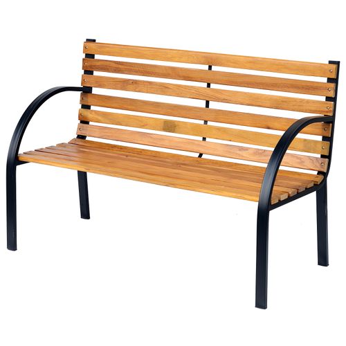 Garden Bench, 122Lx60Wx80H cm-Steel/Wood