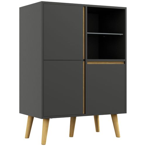 HOMCOM Storage Cabinet Sideboard with Tempered Glass Adjustable Shelves