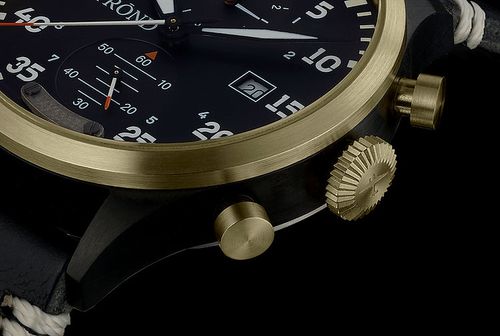 Strond DC-3 MKll aviation Swiss movement black & bronze