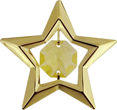 Crystocraft Goldtone Star Swarovski Crystal Set Decorative Suction Cup