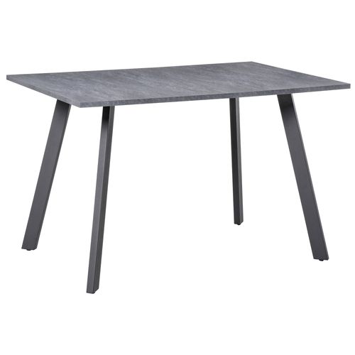 Modern Rectangular Dining Table with Metal Legs Indoor, Dark Grey