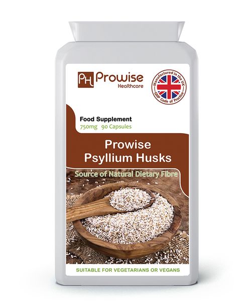 Psyllium Husks 750mg x 90 Capsules by Prowise Healthcare