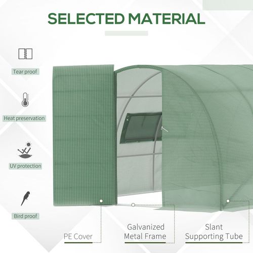 4 x 3M Walk-in Garden Polytunnel Greenhouse Galvanised Steel W/ Door