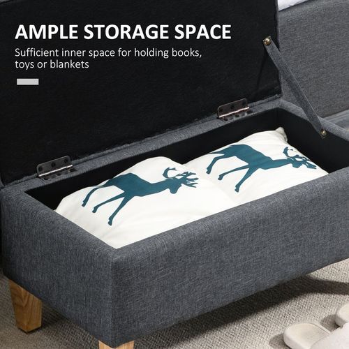 Linen Storage Ottoman Footstool for Toy Box, Bed End, Shoe Bench, Seating