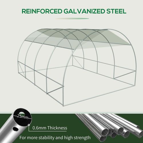 4 x 3M Walk-in Garden Polytunnel Greenhouse Galvanised Steel W/ Door