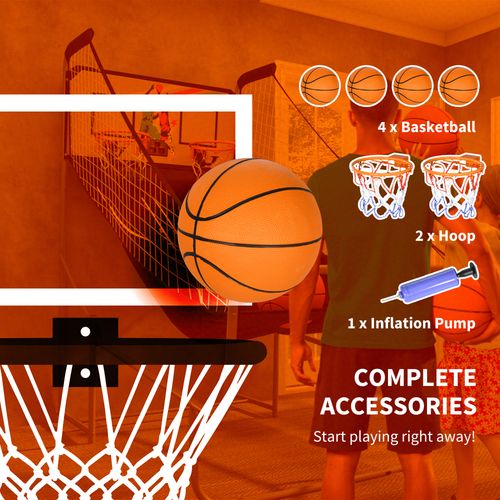 SPORTNOW Basketball Arcade Game with Double Hoops, Electronic Scorer