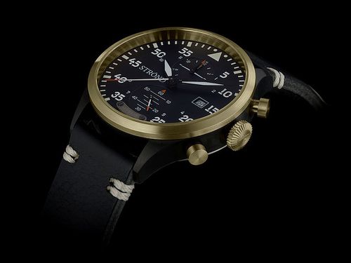 Strond DC-3 MKll aviation Swiss movement black & bronze