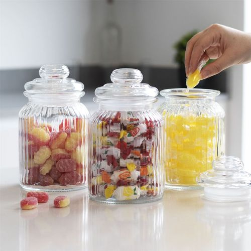 Vintage Airtight Glass Jars 990ml - Set of 3 | M&W